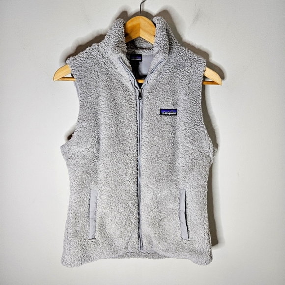 Patagonia Los Gatos Fleece Vest Gray Women's M Medium Shaggy - Picture 1 of 5